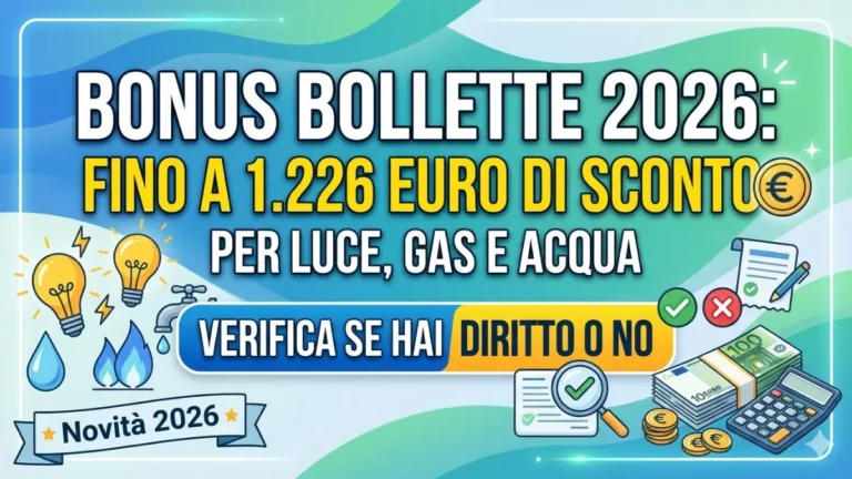 Bonus Bollette 2026: fino a 1.226 euro di sconto per luce, gas e acqua – Verifica se hai diritto o No